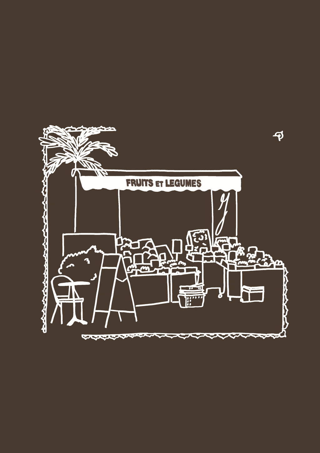 T-shirt Primeur - brun