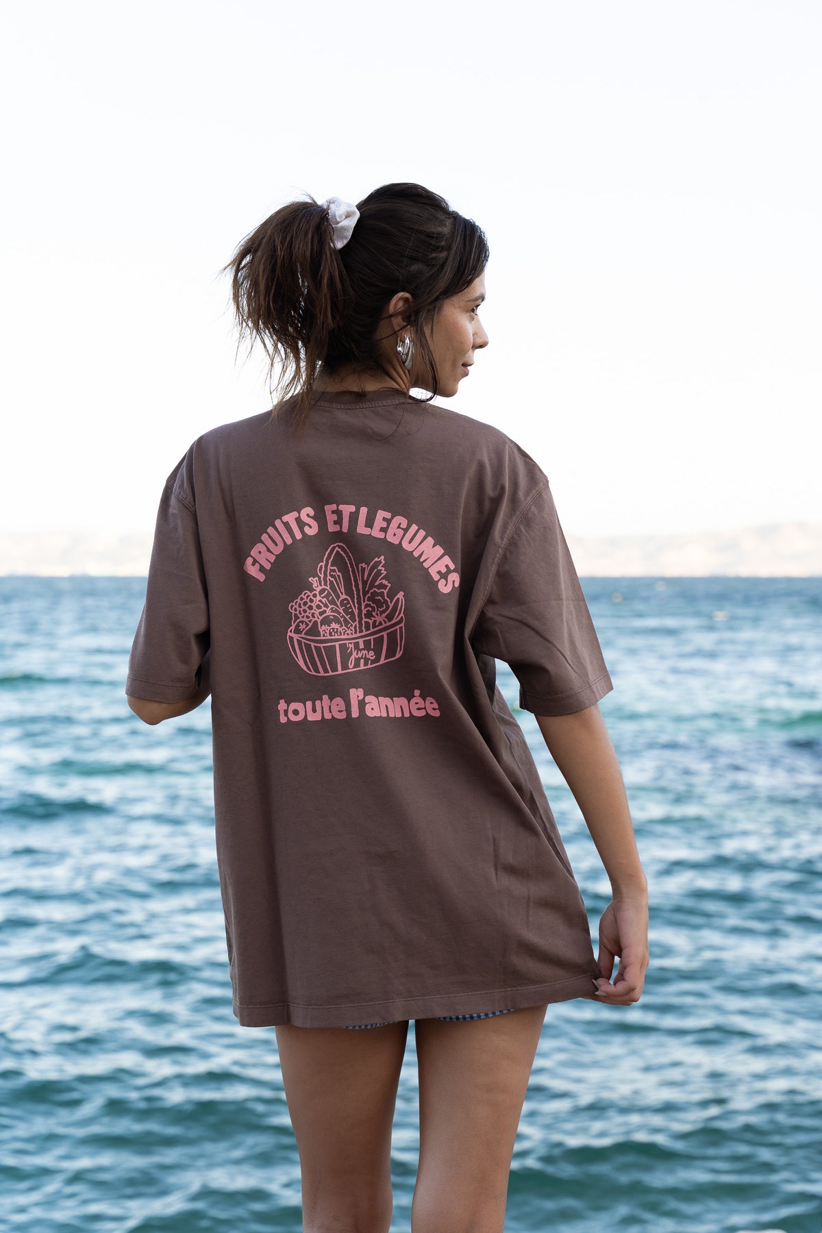 T-shirt Panier - Maron